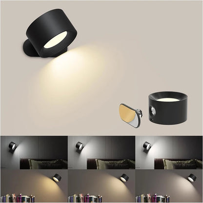 LED Wall Lamp - Touch Control & Remote, 360° Rotatable, USB Rechargeable Night Light