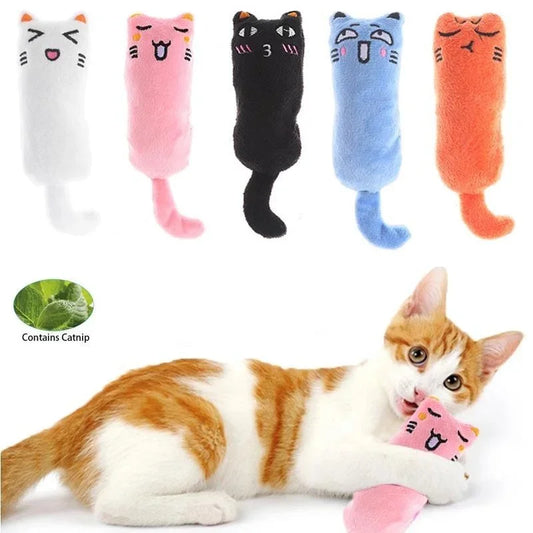 Interactive Catnip Cat Toy - Rustle Sound Plush Pillow for Teeth Grinding & Play