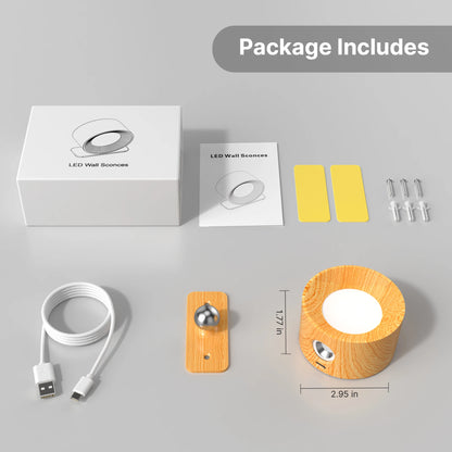 LED Wall Sconces - Battery Operated Touch Control Lights (Set of 1 or 2)