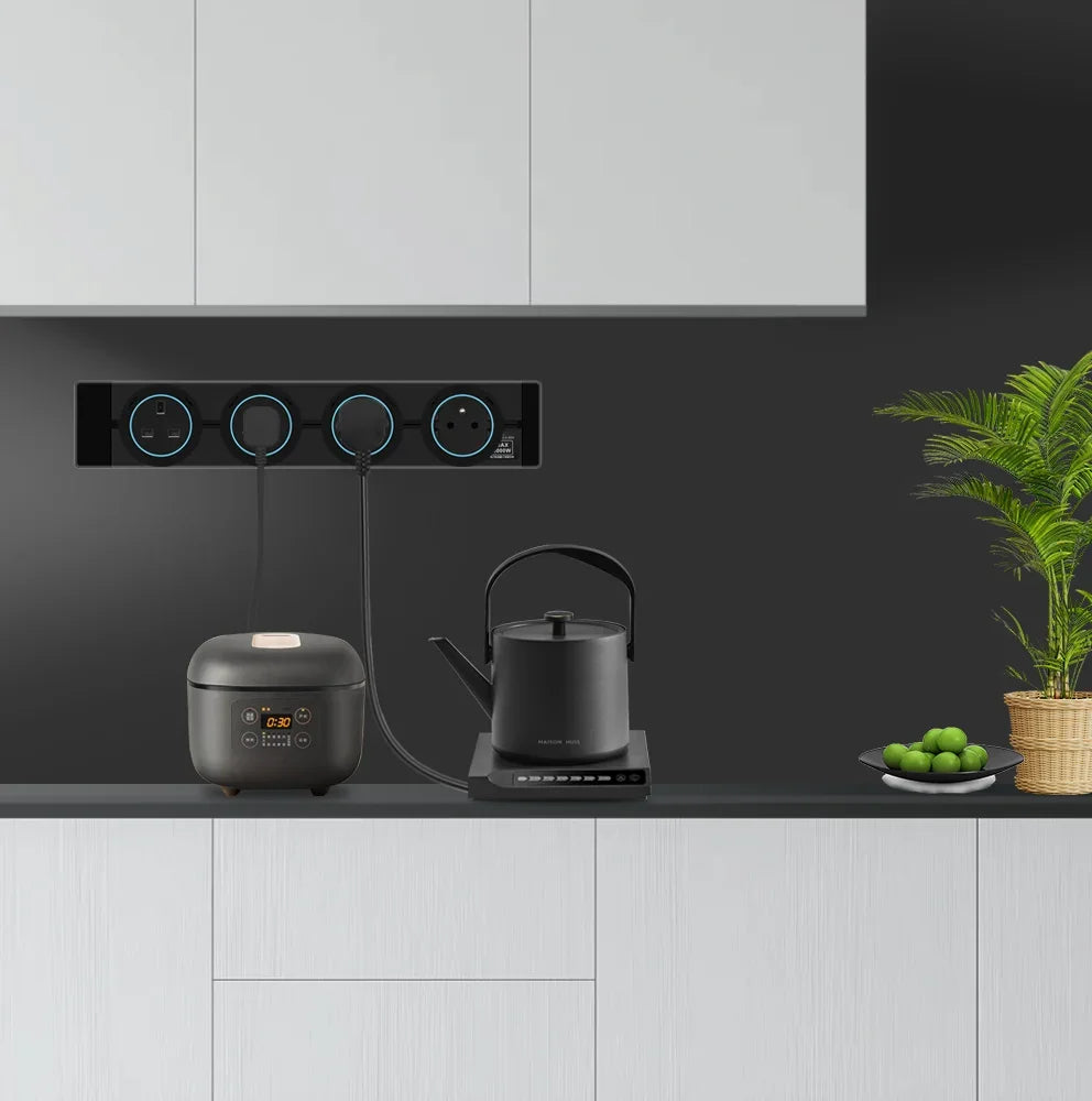 Universal Power Track Socket - Multi-Standard EU/UK/FR/Korea | Premium Wall Mount