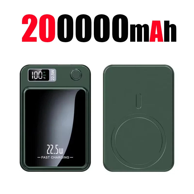 200000mAh Magnetic Wireless Power Bank - MagSafe Fast Charging Portable Battery