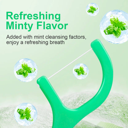 Mint Dental Floss Sticks - Portable Disposable Oral Care
