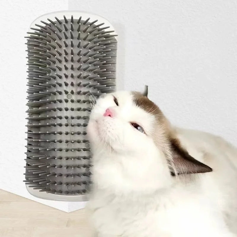 Cat Self-Grooming Corner Massage Brush - Wall-Mounted Hair Removal Tool