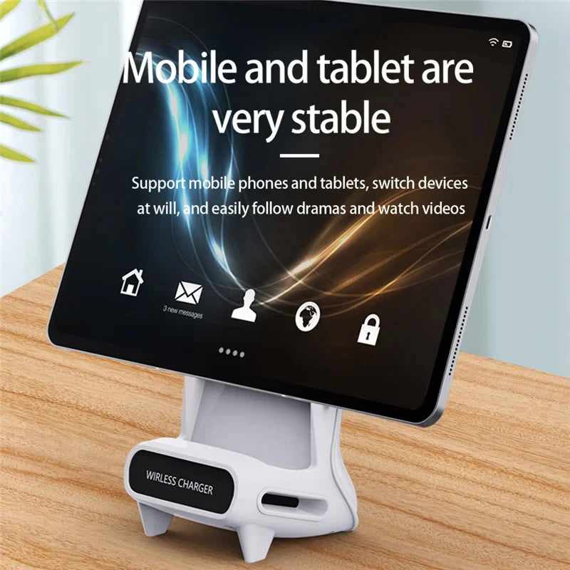 iCharge Wireless Charger Stand - 15W Fast Charging Dock for iPhone, Samsung, Xiaomi, LG