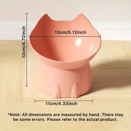 WhiskerWare Elevated Cat Bowl - Anti-Tip Raised Feeding Dish with Neck Protection