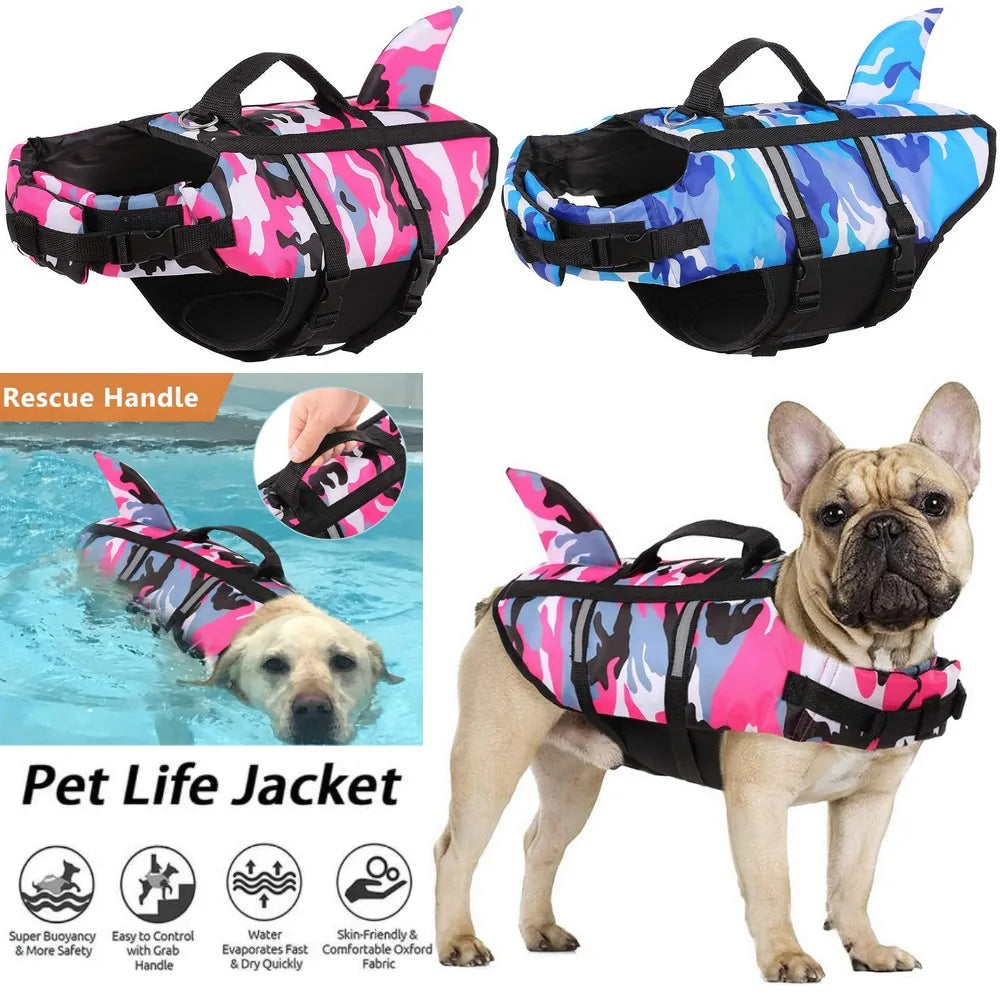 Premium Dog Life Jacket - Buoyant Swimming Safety Vest with Harness