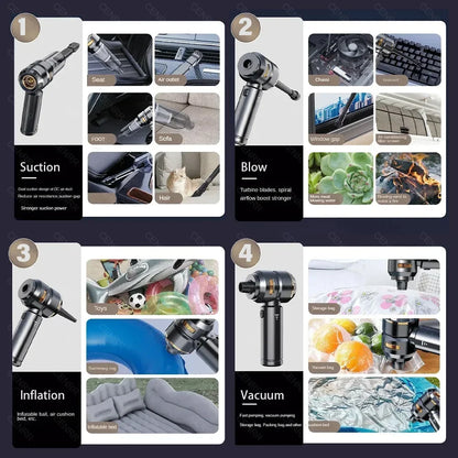 Portable Wireless Car Vacuum Cleaner - Handheld with 4 HEPA Filters