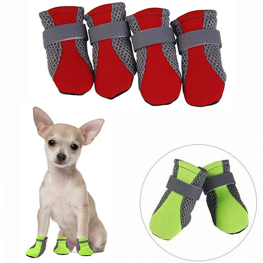 Waterproof Dog Shoes - Breathable Reflective Boots for Small & Medium Dogs