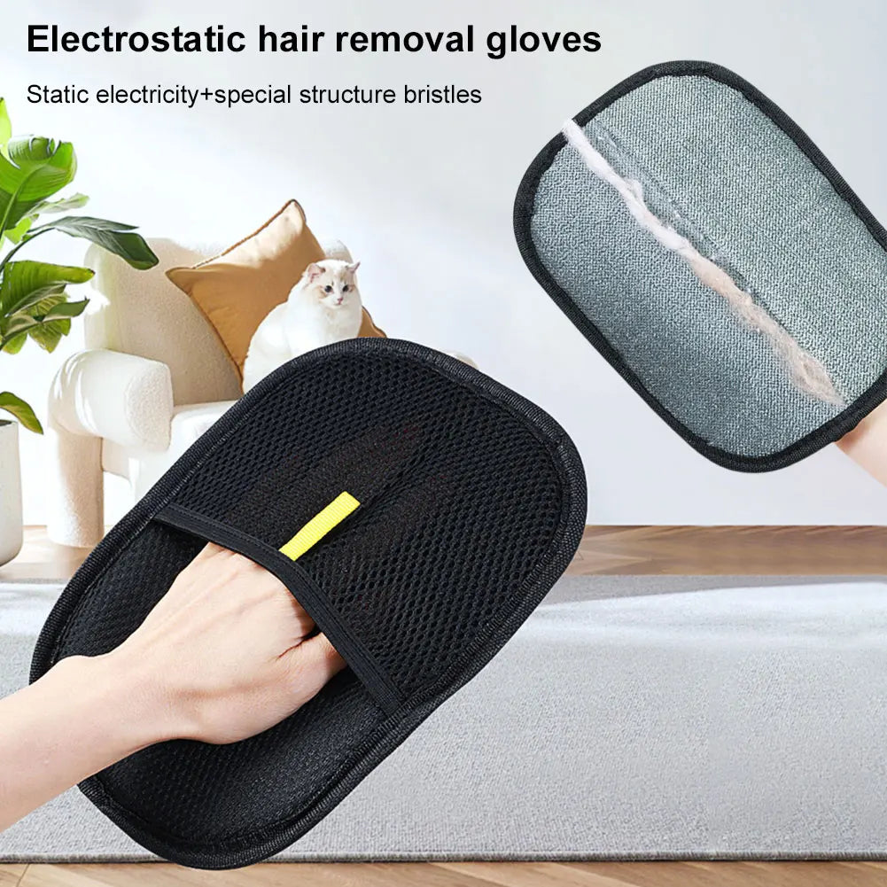 Pet Grooming Glove - Gentle Deshedding Hair Remover for Dogs & Cats