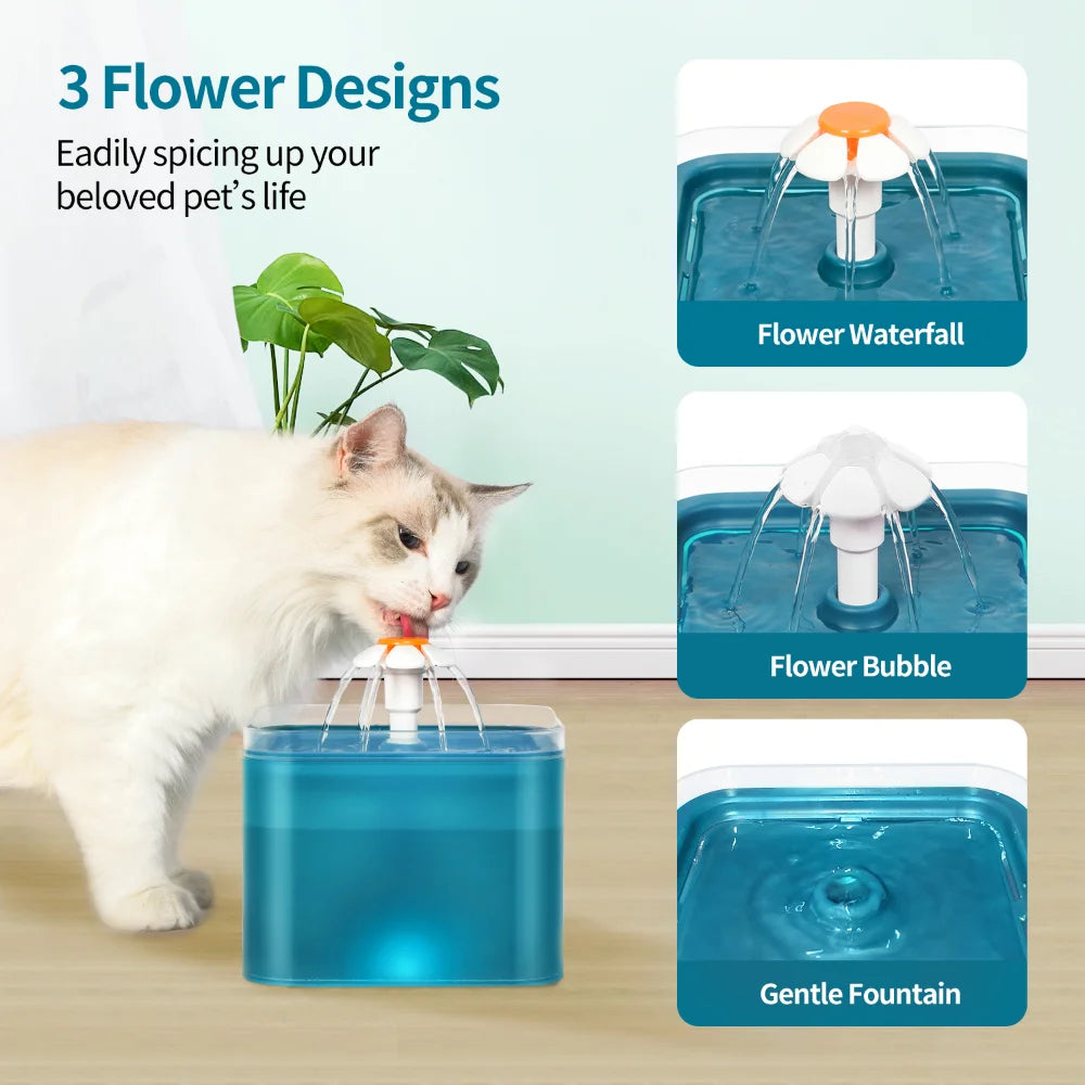 Cat Water Fountain - 2L LED Auto Filter USB Electric Pet Drinker