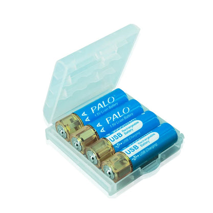 Rechargeable AA Batteries - USB Lithium Ion 1.5V 3000mWh with Charging Box