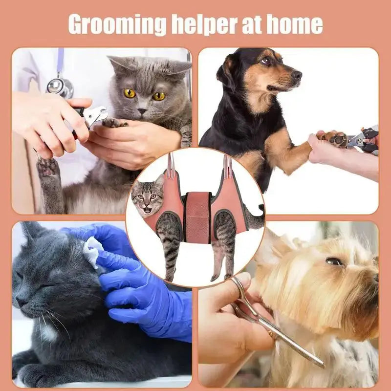 Pet Grooming Hammock - Cat & Dog Restraint Bag for Stress-Free Nail Trimming & Grooming