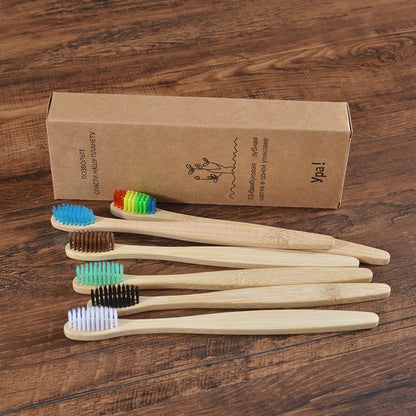 Bamboo Toothbrush Set - 10 Pack Eco-Friendly Soft Bristle
