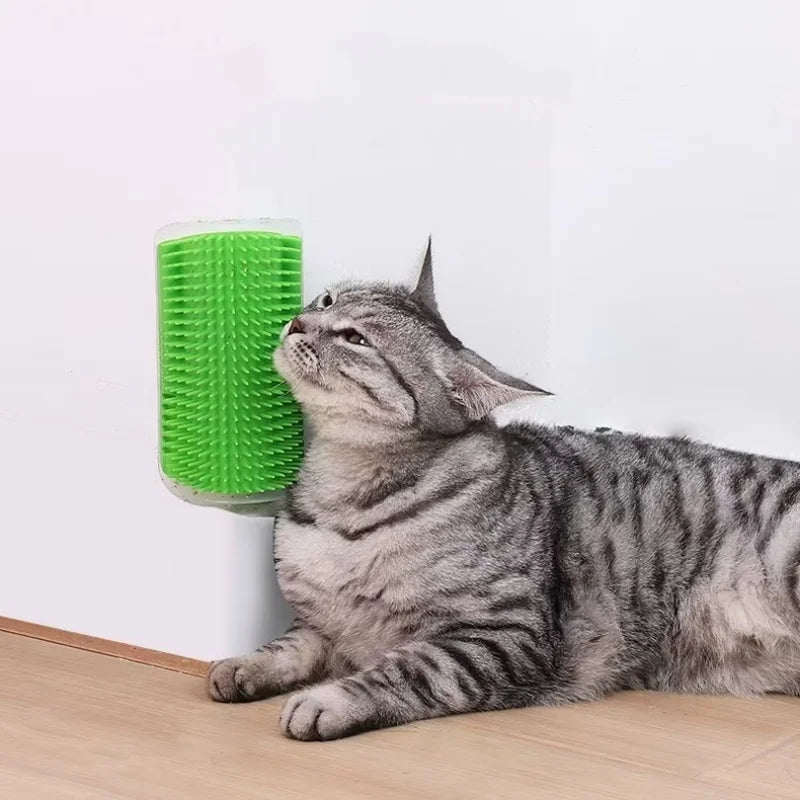 Cat Self-Grooming Corner Massage Brush - Wall-Mounted Hair Removal Tool