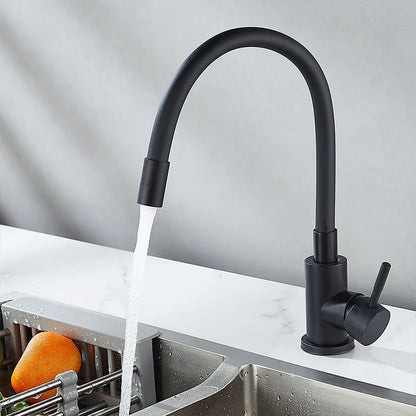 360° Swivel Kitchen Faucet - Hot & Cold Water Mixer with Pull-Out Hose