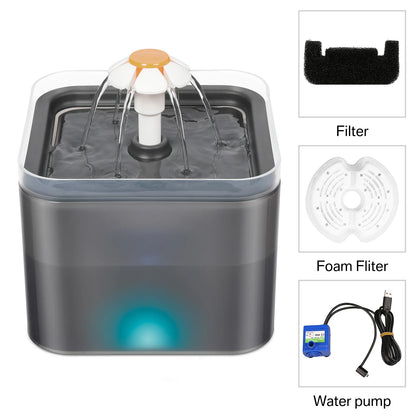 Cat Water Fountain - 2L LED Auto Filter USB Electric Pet Drinker