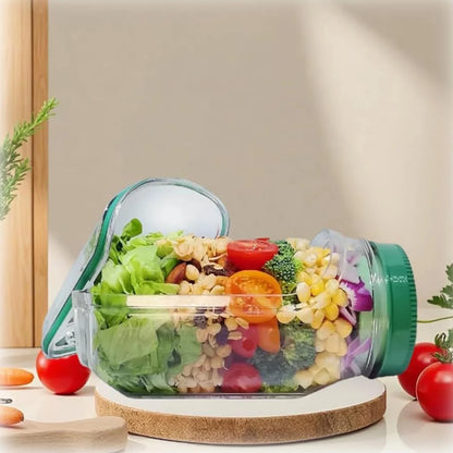 Premium Leakproof Salad Container - Side-Opening Portable Lunch Box