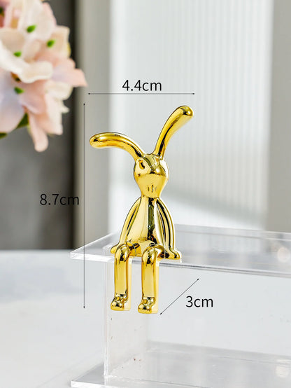 Long-Eared Rabbit Statue - Cartoon Desktop Decor (1/2/4Pcs)