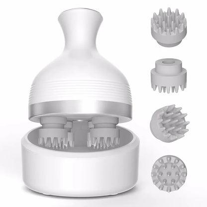 Wireless Electric Scalp Massager - 4D Kneading Head Massager for Hair Growth & Stress Relief