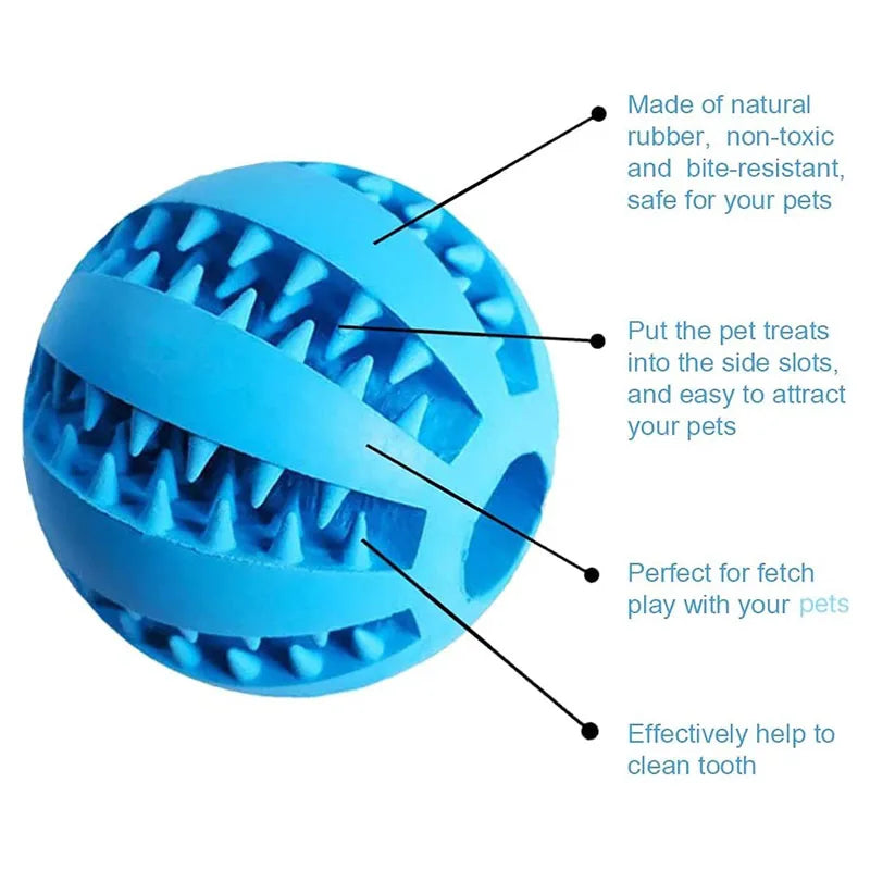 Interactive Dog Toy Ball - Rubber Chew & Treat Feeder