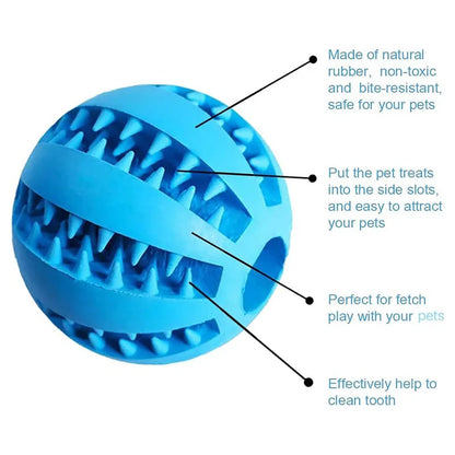Interactive Dog Toy Ball - Rubber Chew & Treat Feeder