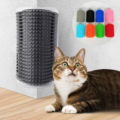 Cat Self-Grooming Corner Massage Brush - Wall-Mounted Hair Removal Tool