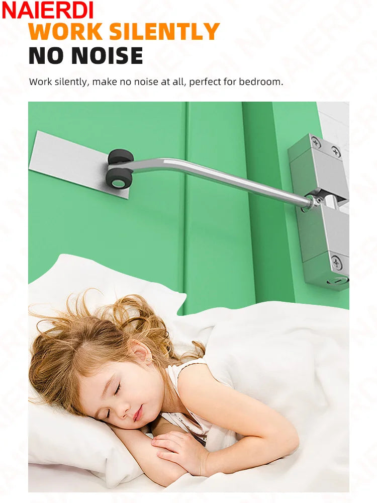 Stainless Steel Automatic Door Closer - Adjustable Spring Hinge