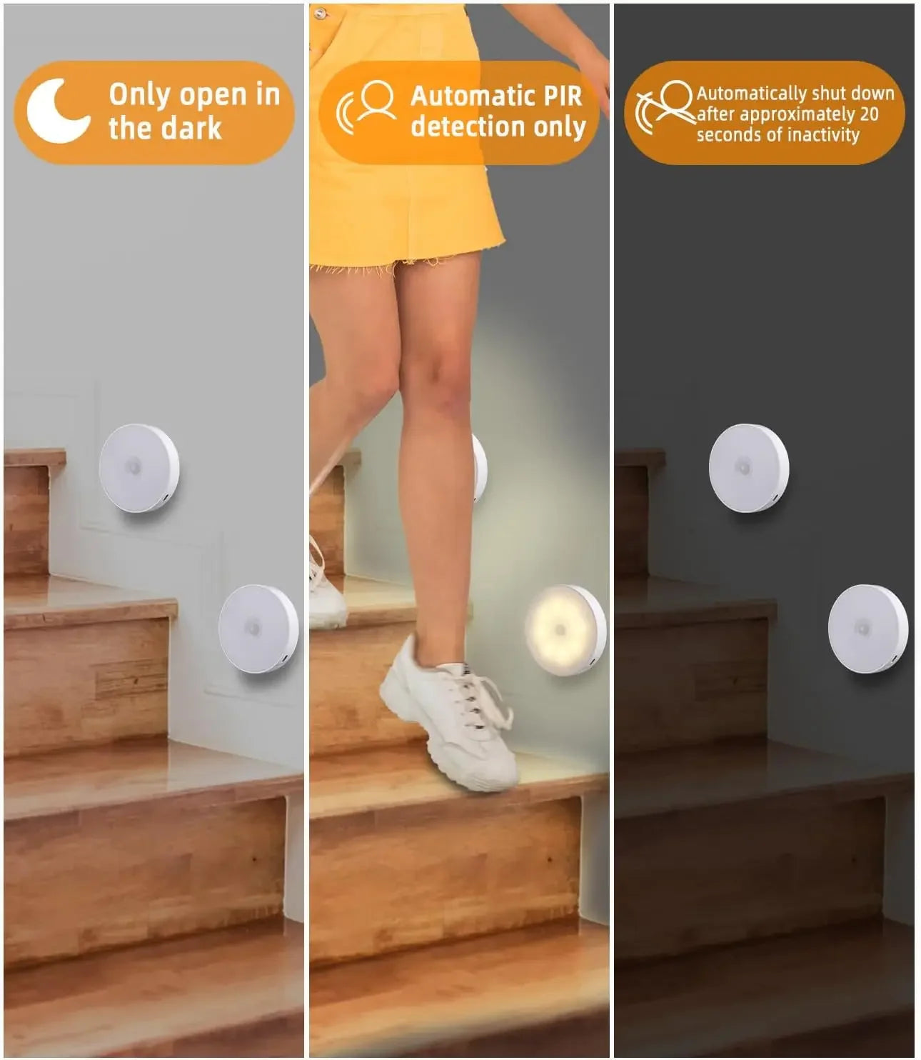 LED Motion Sensor Night Light - USB Rechargeable