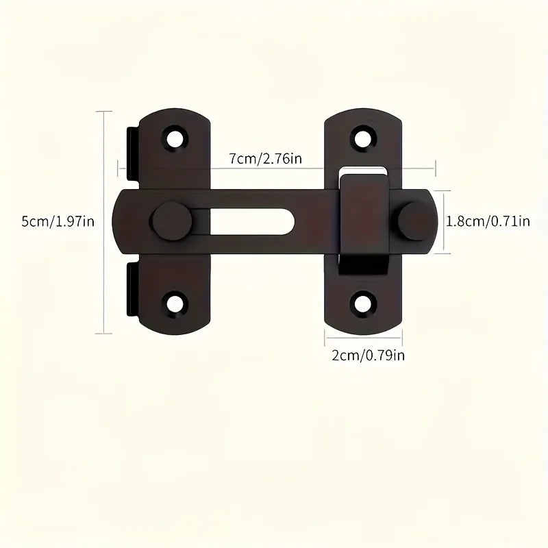 Stainless Steel Barn Lock - 180° Flip Latch with 2 Keys