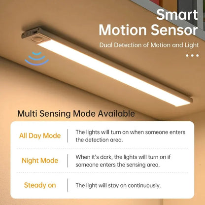LED Motion Sensor Cabinet Light - Wireless USB Under Cabinet Lighting