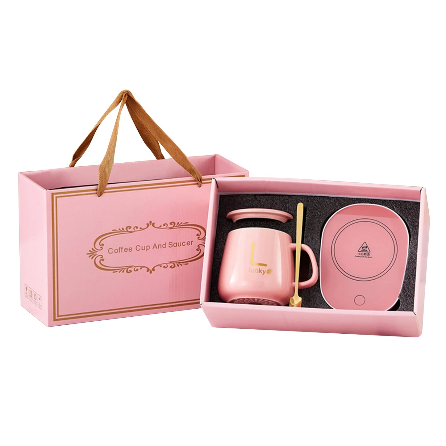 Creative Coffee Mug with Smart Heating Pad - 400ml Ceramic Gift Set