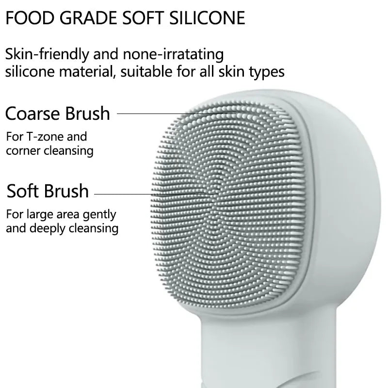 6-in-1 Sonic Facial Cleansing Brush - Thermal & Cooling Massager