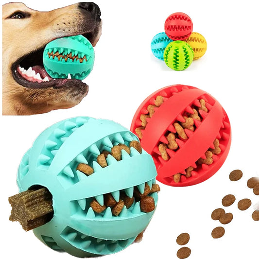 Interactive Dog Toy Ball - Rubber Chew & Treat Feeder
