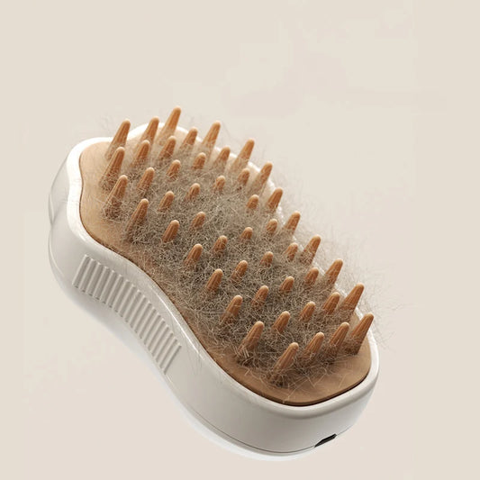 3-in-1 Electric Pet Steam Brush – Grooming Comb for Cats & Dogs