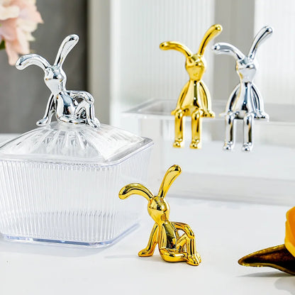 Long-Eared Rabbit Statue - Cartoon Desktop Decor (1/2/4Pcs)