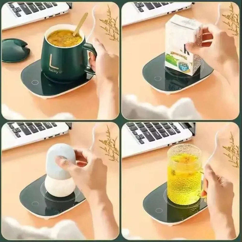Creative Coffee Mug with Smart Heating Pad - 400ml Ceramic Gift Set