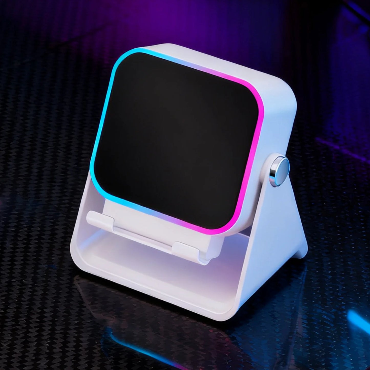 3-in-1 Folding Phone Holder with Wireless Charging, Speaker & LED Light