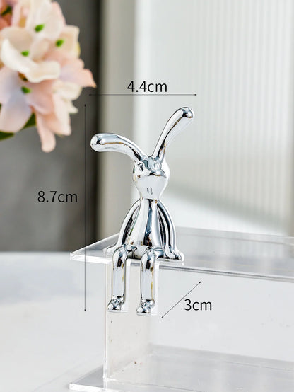 Long-Eared Rabbit Statue - Cartoon Desktop Decor (1/2/4Pcs)