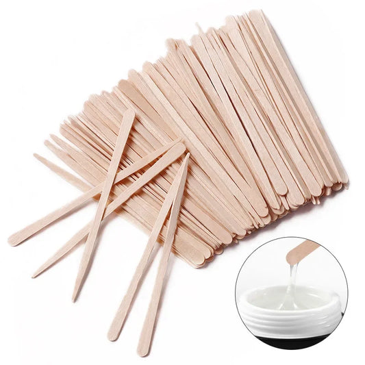 Premium Disposable Wood Spatulas - Professional Hair Removal & Waxing Sticks (50/100/200 PCS)