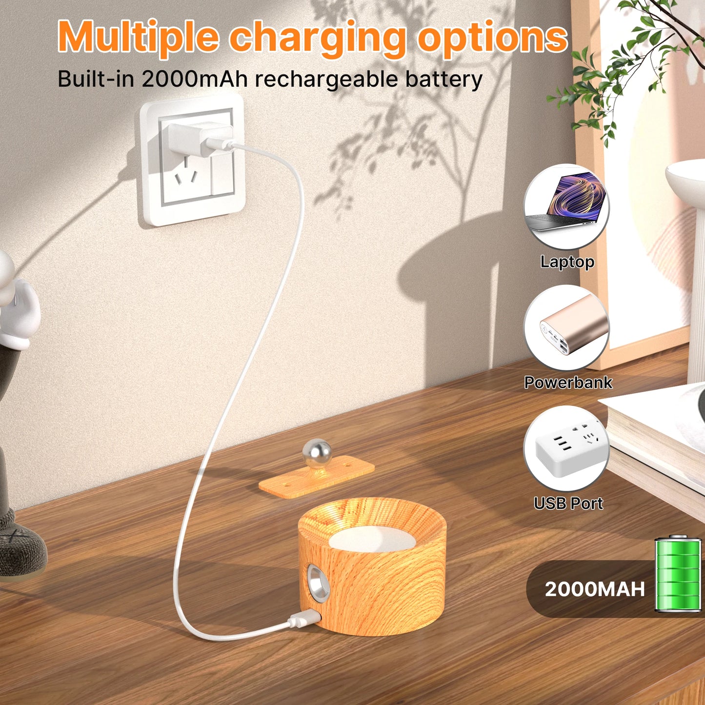 LED Wall Sconces - Battery Operated Touch Control Lights (Set of 1 or 2)