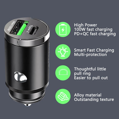 Fast Charging Car Charger Lighter - 30/100W - Mini PD USB Type C - AutoPower