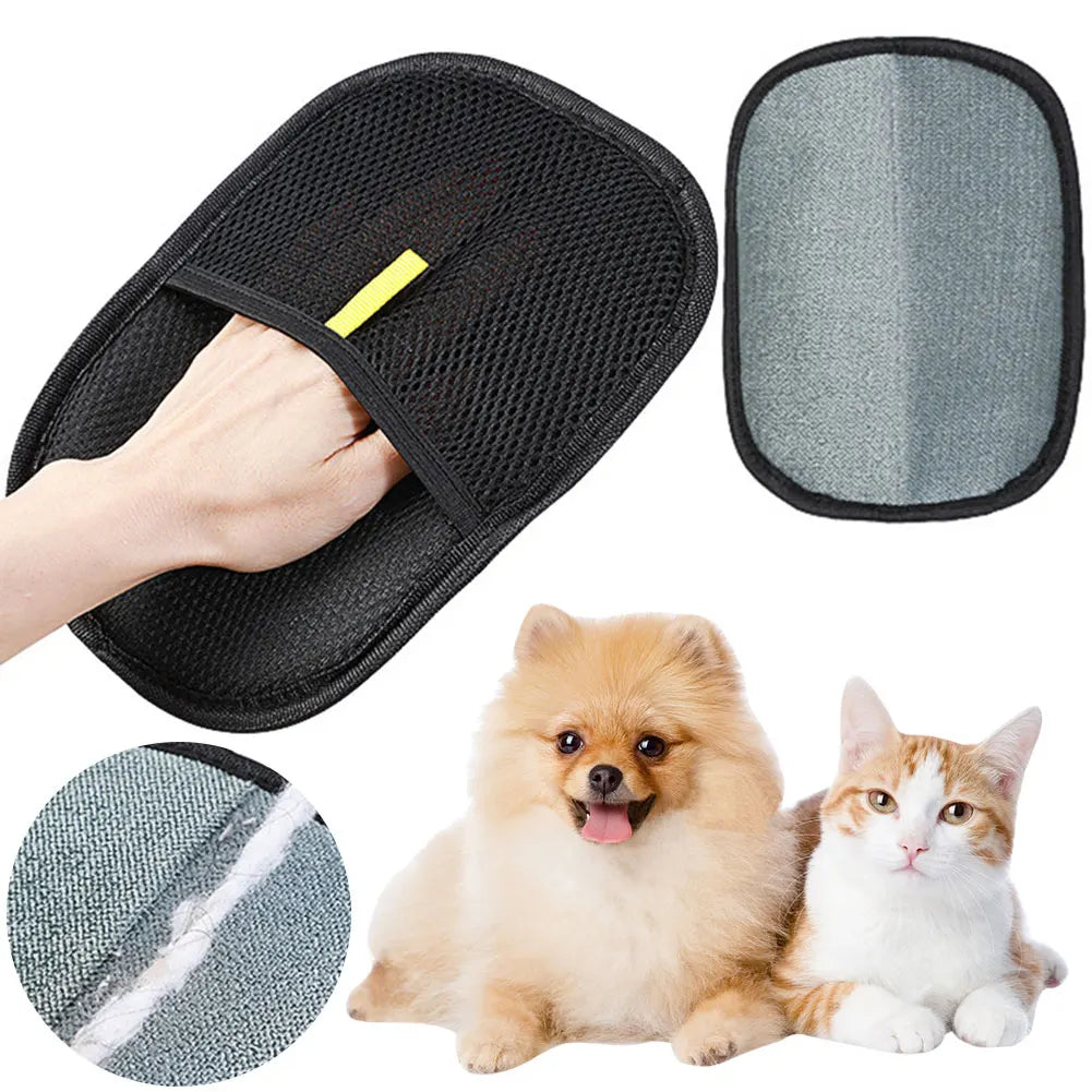 Pet Grooming Glove - Gentle Deshedding Hair Remover for Dogs & Cats