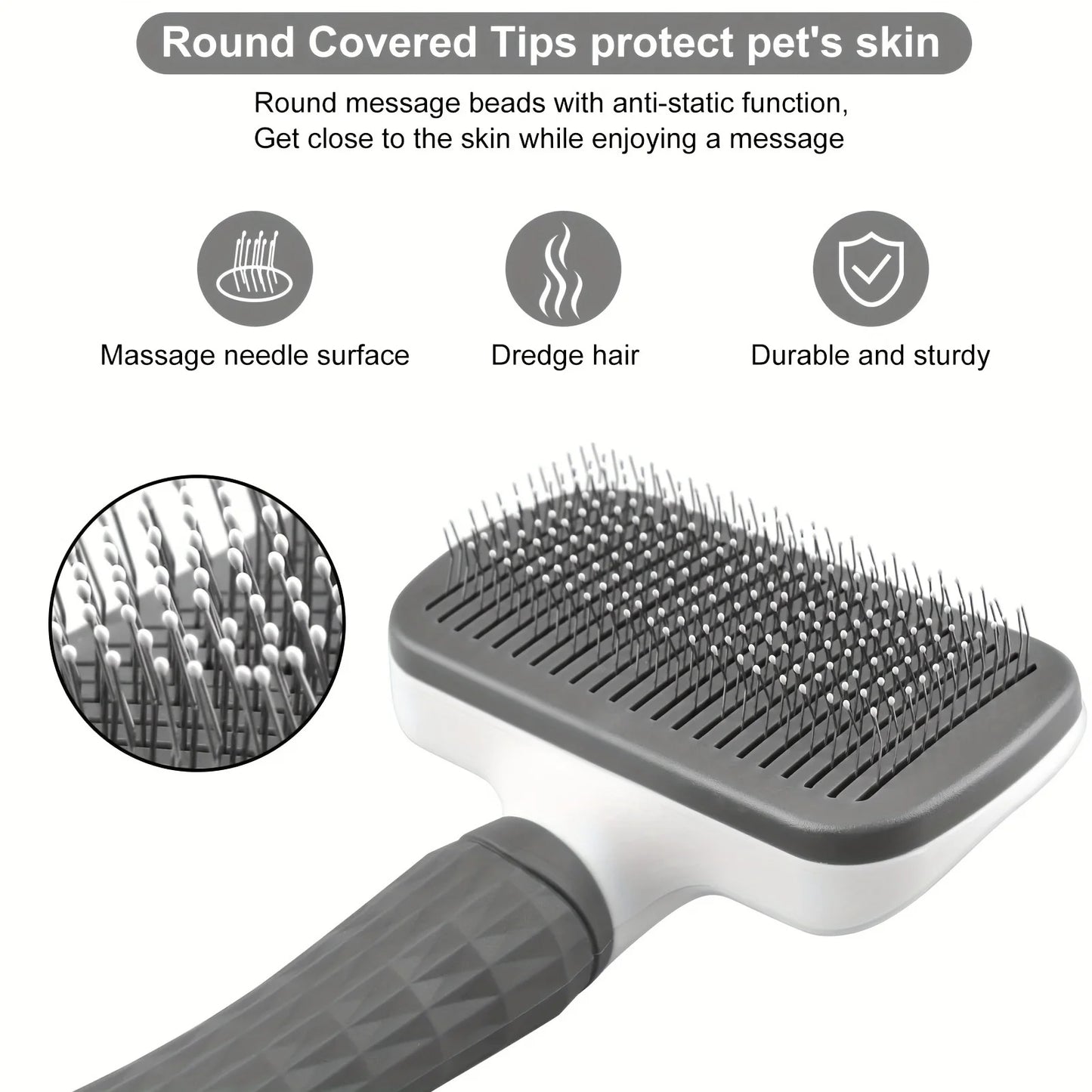 Self-Cleaning Pet Grooming Brush - Professional Slicker Comb for Dogs & Cats