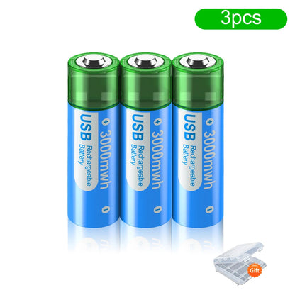 PALO 1.5V AA Rechargeable Batteries - 3000mWh USB Li-ion