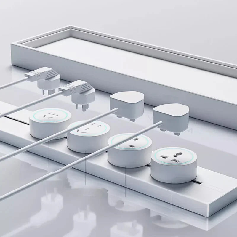 Universal Track Socket with USB - Works with FR/EU/US/UK Plugs | Modern Kitchen Wall Outlet