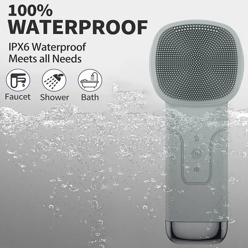 6-in-1 Sonic Facial Cleansing Brush - Thermal & Cooling Massager