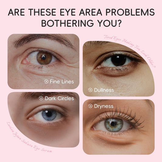 LAIKOU Sakura Eye Serum Roller - Hyaluronic Acid Dark Circle Treatment 15ml