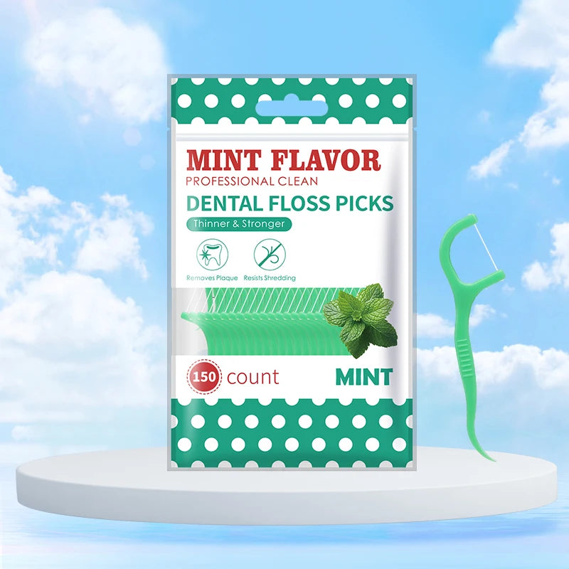 Mint Dental Floss Sticks - Portable Disposable Oral Care