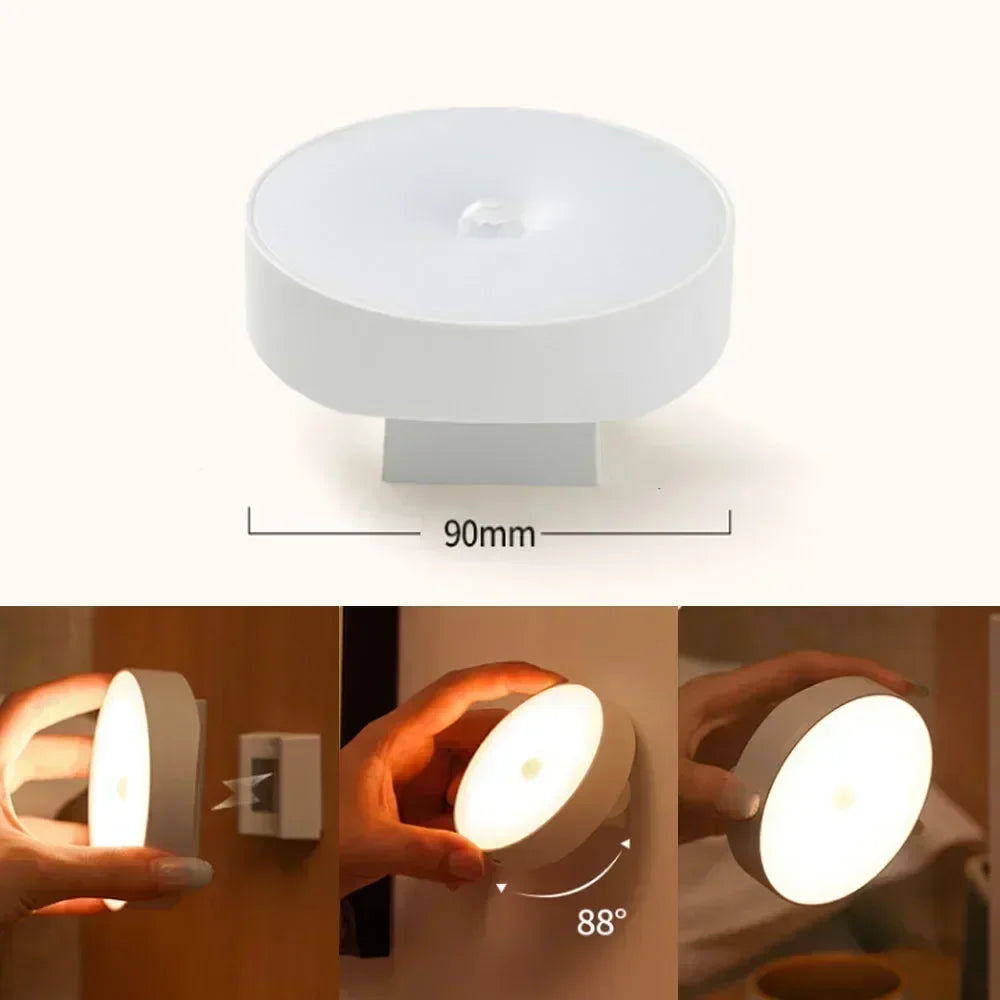 Motion Sensor Night Light - Rechargeable LED Lamp with 360° Rotating Magnetic Base