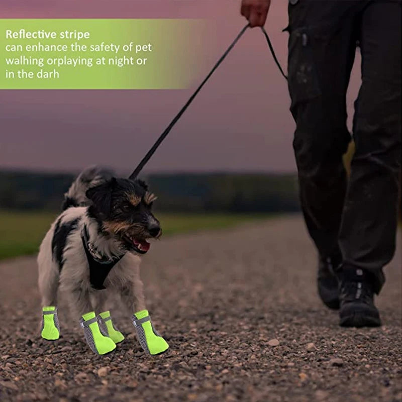 Waterproof Dog Shoes - Breathable Reflective Boots for Small & Medium Dogs